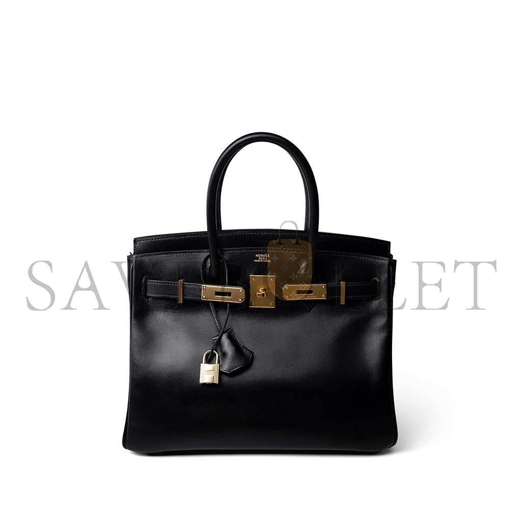 H**mes master birkin 30 box leather black gold buckle h029281ck62 (30*23*15cm)